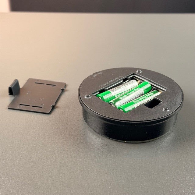 Sort rund batteri lysbase