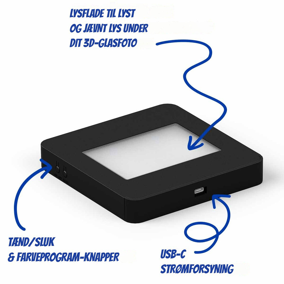 Lysflade på Multilysbase – Large med knapper og USB-C-stik
